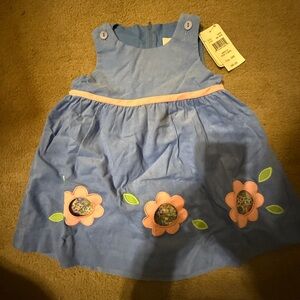 Florence Eiseman Blue Corduroy Jumper Floral Cutouts 18–24M NWT